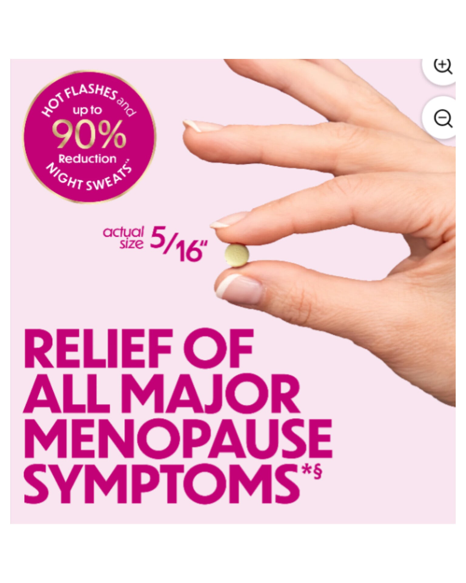 Dietary supplement for menopause relief.
