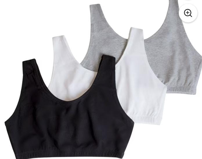 Everyday Comfort Wireless Sports Bras in Black, White, and Heather Grey